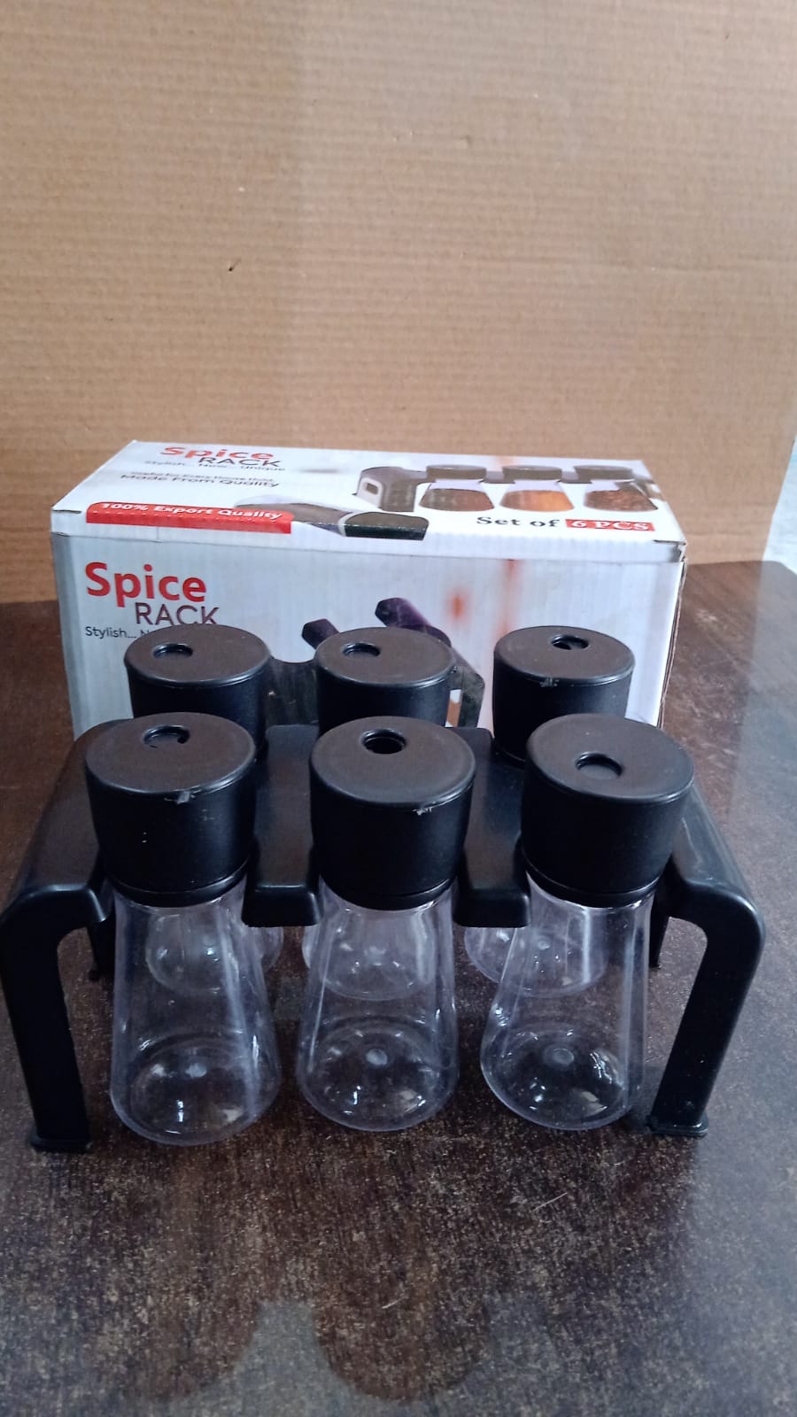 6-Piece Plastic Spice Jar Set with Stand 6-Piece Plastic Spice Jar Set with Stand